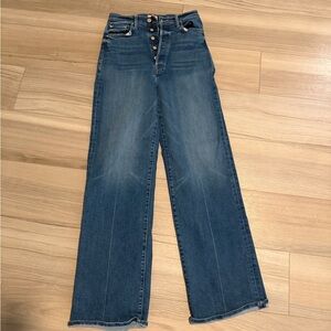 MOTHER Button-Up Flare Jeans in Blue